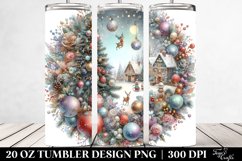 Colorful Christmas Scene Clipart 20 Oz Tumbler Product Image 2