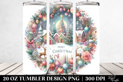 Colorful Christmas Scene Clipart 20 Oz Tumbler Product Image 2