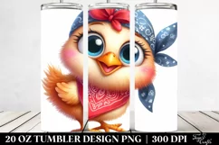 Funny Hen Chick with Bandana Clipart, Transparent 20 Oz Product Image 2