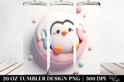 Pastel Penguin Design, Transparent 20 Oz Tumbler Product Image 2
