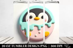 3D Marzipan Penguin Clipart 20 Oz Tumbler Product Image 2