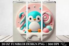 3D Marzipan Penguin Clipart 20 Oz Tumbler Product Image 2