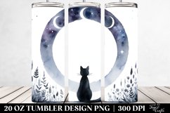 Simple Watercolor Black Cat | 20 oz Tumbler Product Image 2
