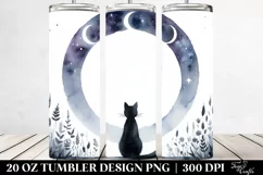 Simple Watercolor Black Cat | 20 oz Tumbler Product Image 2
