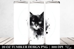 Simple Watercolor Black Cat | 20 oz Tumbler Product Image 2