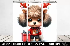 Expressive Baby Poodle with Reindeer Horns 20 Oz Tumbler Product Image 2