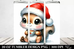 Cute Squirrel with Santa Hat 20 Oz Tumbler Product Image 2