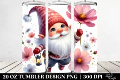 Cute Gnome with Cosmos | 20 oz Tumbler Product Image 2