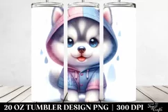 Adorable Baby Siberian Husky for Winter, Transparent 20 Oz Product Image 2