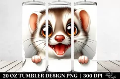 Cute Crazy Looking Watercolor Weasel | 20 Oz Tumbler Product Image 2