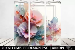 Glossy Poppy Watercolor Splash 20 Oz Tumbler Product Image 2