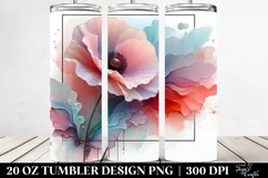 Glossy Poppy Watercolor Splash 20 Oz Tumbler Product Image 2