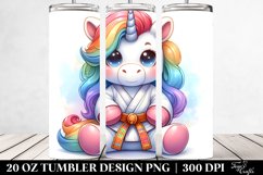 Colorful Baby Unicorn Karate Belt. 20 Oz Tumbler Design Product Image 2