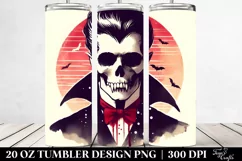 Retro Halloween Vampire Skull Tumbler | 20 oz Tumbler Product Image 2