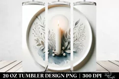 Washed Watercollor with Candle | 20 oz Tumbler Product Image 2
