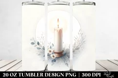 Washed Watercollor with Candle | 20 oz Tumbler Product Image 2
