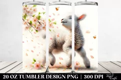 Watercolor Pastel Lamb in Spring | 20 oz Tumbler Product Image 2