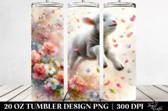Watercolor Pastel Lamb in Spring | 20 oz Tumbler Product Image 2