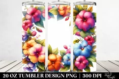 Colorful Watercolor Frame with Impatiens | 20 oz Tumbler Product Image 2