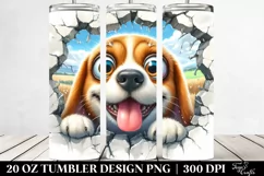 Crazy Watercolor Beagle | 20 oz Tumbler Product Image 2
