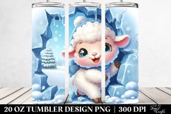 Cute Baby Lamb in Winter 20 Oz Tumbler Product Image 2