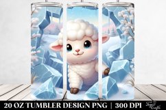 Cute Baby Lamb in Winter Clipart 20 Oz Tumbler Product Image 2