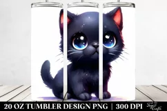 Cute Baby Black Cat Drawing | 20 oz Tumbler Product Image 2