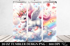 Baby Unicorn Tumbling Spring Petals | 20 Oz Tumbler Product Image 2