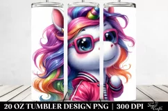 Funky Dancing Unicorn Clipart, High-Res 20 Oz Tumbler Product Image 2