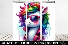 Funky Dancing Unicorn Clipart, High-Res 20 Oz Tumbler Product Image 2