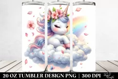 Cute Baby Unicorn Tumbling with Spring Petals | 20 Oz Product Image 2