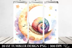 Colorful Snail Sleeping on the Moon Tumbler Product Image 2
