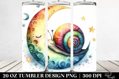 Colorful Snail Sleeping on the Moon Tumbler Product Image 2