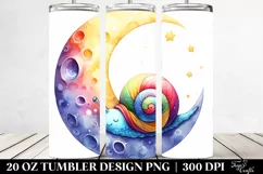 Colorful Snail Sleeping on the Moon Tumbler Product Image 2