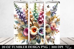 Colorful Bouquet with Foxglove | 20 Oz Tumbler Product Image 2