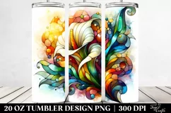 20 Oz Tumbler Sublimation | Glossy Stained with Calla Lily Product Image 2