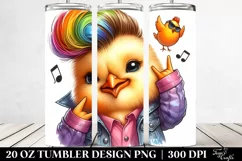 Happy Chicken Poses, Transparent 20 Oz Tumbler Product Image 2