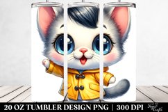 Baby Cat Big Eyes Raincoat | 20 Oz Tumbler Product Image 2