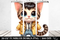 Baby Cat Big Eyes Raincoat | 20 Oz Tumbler Product Image 2