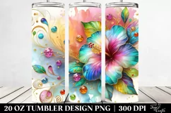 Colorful Hibiscus | 20 oz Tumbler Product Image 2