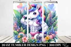 Baby Unicorn Body Builder | 20 Oz Tumbler Product Image 2