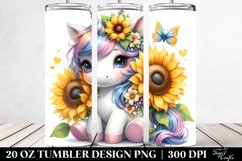 Cute Baby Unicorn Tumbler with Sunflower Product Image 2