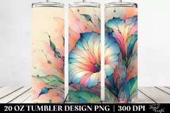 Wooden Morning Glory Watercolor Splash 20 Oz Tumbler Product Image 2