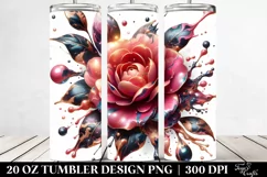 Glossy Marble Camellia | 20 Oz Tumbler Product Image 2