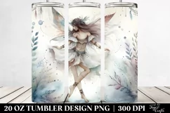 Boho Fairy Watercolor Clipart, Transparent 20 Oz Tumbler Product Image 2