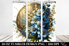 Detailed Stained Delphinium | 20 Oz Tumbler Product Image 2