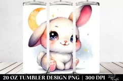 Colorful Baby Rabbit Moon | 20 Oz Tumbler Product Image 2