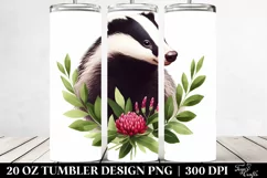 Simple Watercolor Badger | 20 Oz Tumbler Product Image 2