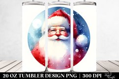 Vibrant Christmas Santa Watercolor | 20 oz Tumbler Product Image 2