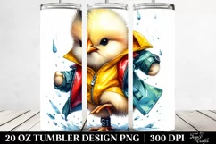 Cute Baby Chicken Dancing with Raincoat | 20 oz Tumbler Product Image 2